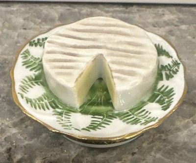 Limoges ROCHARD Trinket Box Brie Cheese Plate Peint Main- France