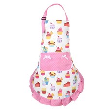 Cupcake Kids Apron, Pink, Cute Sweet Cake Baking Apron with 2 Pockets, Adjust...
