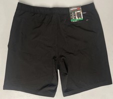 GERRY Mens Pull-On Trail Shorts BLACK 4-Way Stretch XL Zip Pockets Elastic Waist