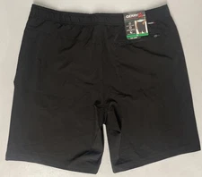 GERRY Mens Pull-On Trail Shorts BLACK 4-Way Stretch XL Zip Pockets Elastic Waist