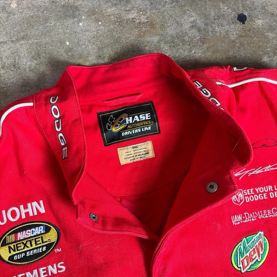 Chase Authentics NASCAR Bill Elliott Dodge Racing Jacket Vintage Y2K Size XXL - Image 2 of 4