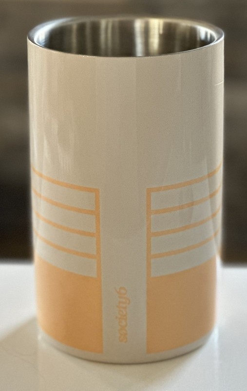Society 6 Wine Chiller Stainless Steel Mid-century Modern Taupe & Peach