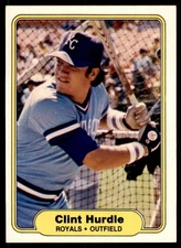 1982 FLEER CLINT HURDLE KANSAS CITY ROYALS #411