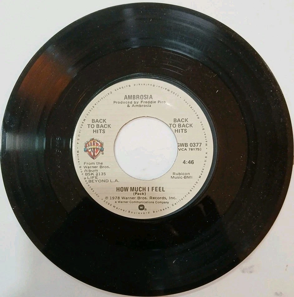 Ambrosia~How Much I Feel~Holdin' On To ..~1975~45rpm Vinyl Record~WHITE LABEL - Image 4 of 4