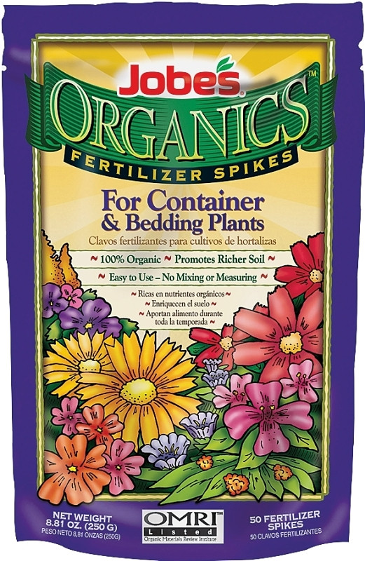 Jobe's Organics Container & Bedding Plant Fertilizer Spikes, 50 Spikes
