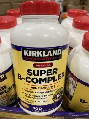 Kirkland Signature Super B-Complex with Electrolytes, 500 Tablets (04/2028)