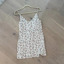 Reformation Floral Mini Dress In Cream And Pink  Color: Cream Size: Medium