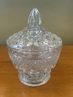 Vintage Wexford Anchor Hocking Pressed Glass Sugar Bowl W/Lid 5.5”H