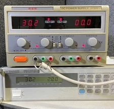 RSR HY3002-3 Triple Output Variable DC Power Supply 0-30V / 0-2A, 5V @ 3A Tested