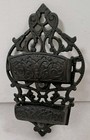 Vintage Cast Iron Art LB-14 Double Basket Match Stick Holder Match Safe Black — photo 1