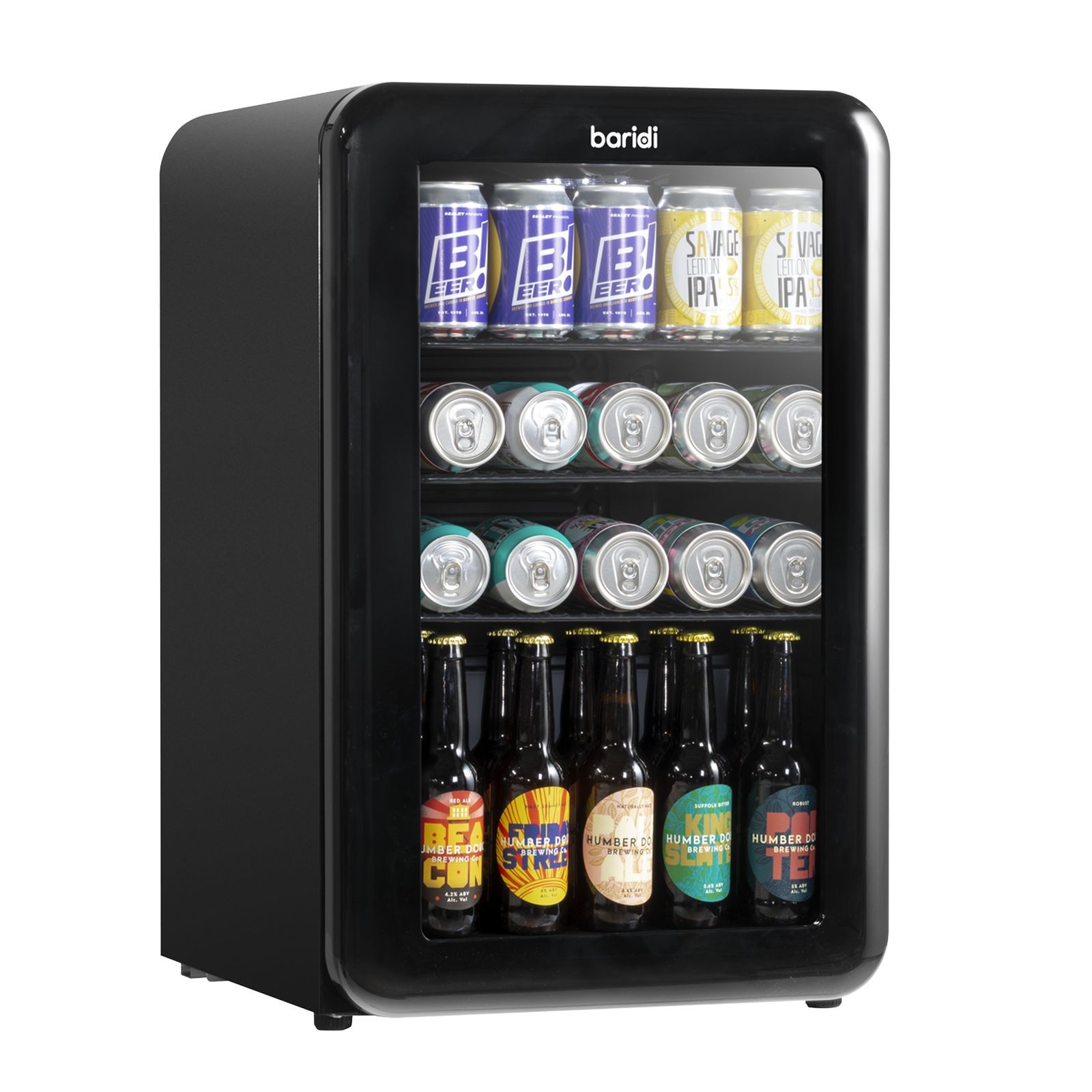Dellonda Baridi 70L Under Counter Drinks/Beer & Wine Cooler Fridge, Retro Style, Black - Dh222 - Image 2