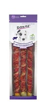 Dokas 1m Kaurolle mit Ente 2x315g – Rinderhaut Hundesnack getreidefrei