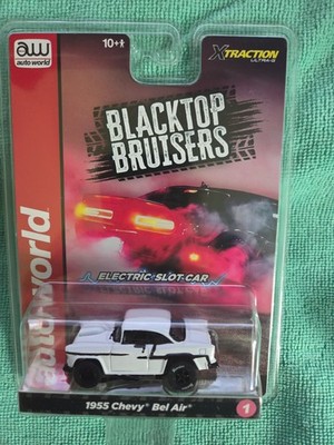 Auto World 1955 Chevy Bel Air HO Scale 1:64 Slot Car Model - White