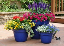 Pflanzkübel basic,Pflanzgefäß,Blumentopf,tolles blau,frostfest!3 Größen wählbar