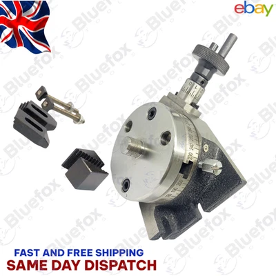 BLUE FOX TOOLS 3″ Rotary Table With Unimat M14 x1 Threaded Chuck Adaptor & M6 Clamping Kit