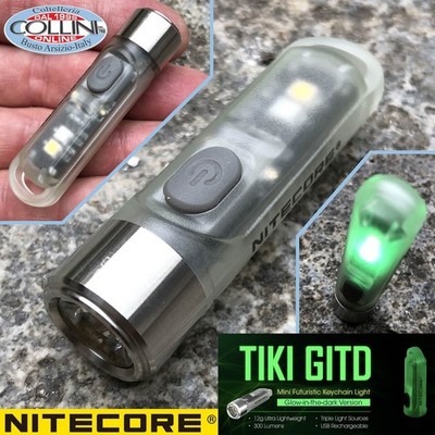 Nitecore - TIKI GITD - USB + UV Wiederaufladbarer Schlüsselanhänger - 300 Lumen und 71 me...
