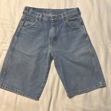 Vintage Boys Wrangler Denim Shorts Size 14 Reg High Rise Light Wash VGUC