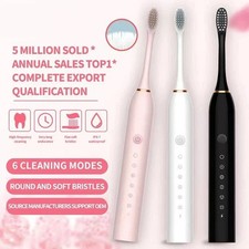 Sonic Electric Toothbrush Rechargeable 6 Mode with 3 Brush Head Precise Cleaning