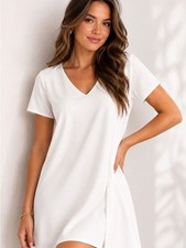 Lulus Freestyle White Shift Dress Size L NWT