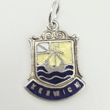 Vintage 925 Sterling Silver Keswick Travel Charm Pendant 