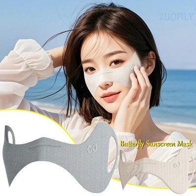 Butterfly Summer Ice Silk Mask Breathable Sunscreen Face Scarf Eye Patches Anti 