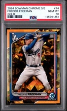 2024 Bowman Chrome Sapphire 74 Freddie Freeman Gold PSA 10 Dodgers #/50