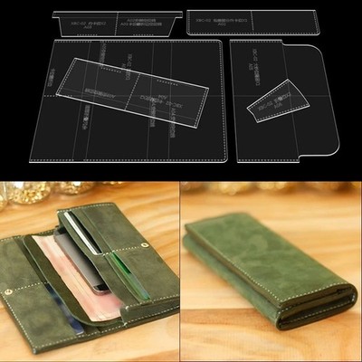 Long Wallet Template Leather Tools Durable Acrylic Stencil Wallet Die Cut Mold