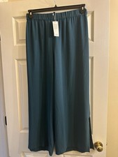 NWT Eileen Fisher Aegean Silk Georgette Crepe Straight Ankle Pants 2X 258