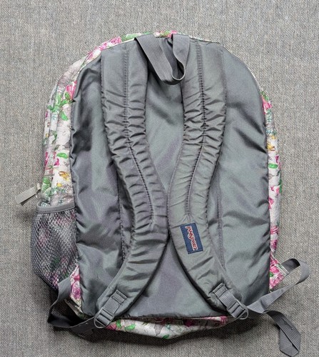 Jansport Plumeria floral backpack pink Grey College School Hiking - Picture 2 of 6