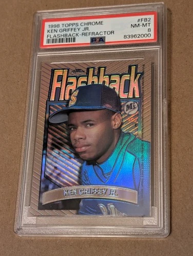1998 Topps Chrome Flashback #FB2 ~ Ken Griffey Jr ~ Refractor ~ PSA 8 NM-MT