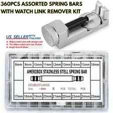 360Pcs Watch Pins Spring Bars Band Strap Link Remover Set Repair Kit Stainless