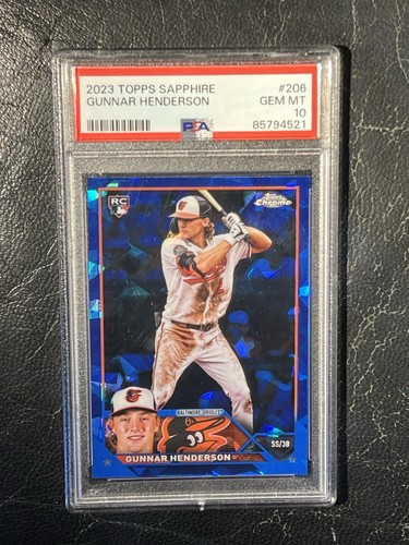GUNNAR HENDERSON 2023 Topps Chrome Sapphire PSA 10 RC #206