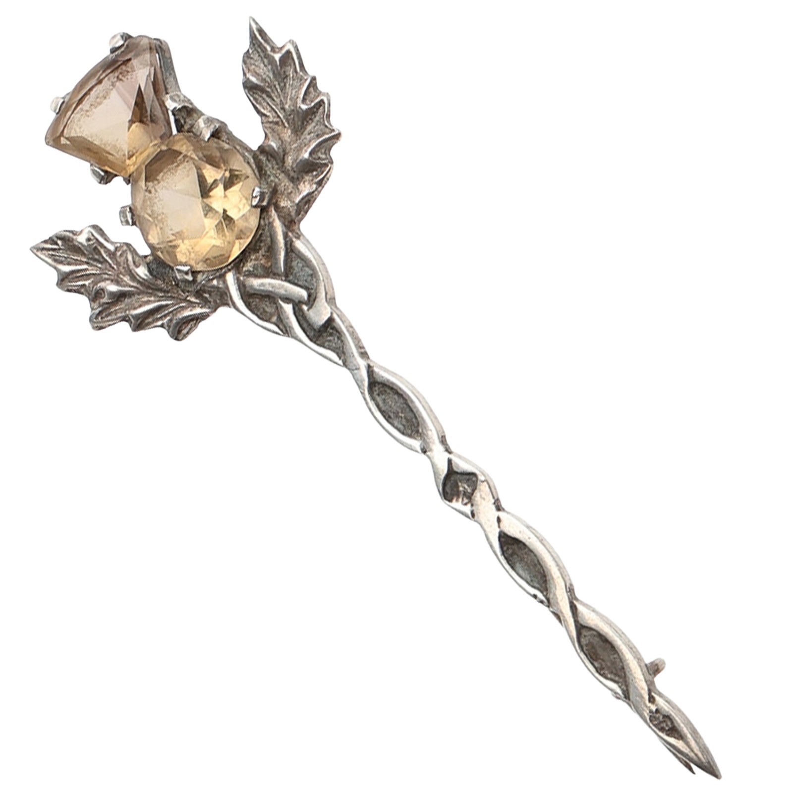 A mid century Scottish Celtic solid silver Thistl… - image 1