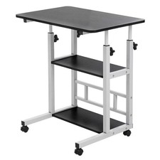 Height Adjustable Small Computer Desk Mobile Overbed Table Laptop Stand Shelf UK