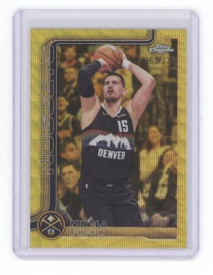 NIKOLA JOKIC 2025-26 TOPPS CHROME UPDATE YELLOW WAVE REFRACTOR /275 #12 Q1887 - Image 1 of 2