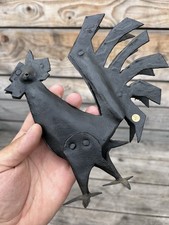 Nicole et Michel Anasse Coq Sculpture Fer Forgé Ancien Design Brutaliste