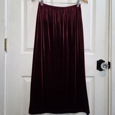 VTG Notations Velvet Midi Skirt Burgundy Petite M 90s Whimsigoth Dark Feminine