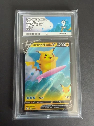 Pokémon Pikachu TCG Surfing v Celebrations Holo Ultra Rare Card 008/025 Ace 9