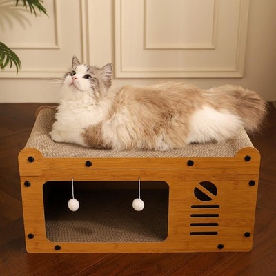 Pappe Katzenhaus Kratzbrett Schutz Couch 2 in 1 Trainieren und Spielen