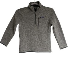 Patagonia Boys' Better Sweater 1/4 Zip Fleece Gray size 7-8 Small 0512