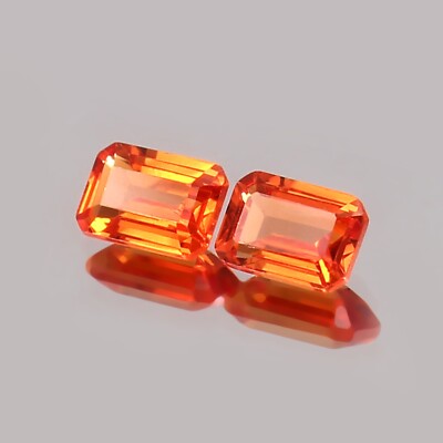Extra Fein Natürlich Ceylon Orange Saphir Lose Strahlender Schnitt Edelstein