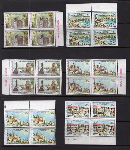 TURKEY NORTHERN CYPRUS 1975/6 HISTORICAL SITES SET BLOCKS VERY FINE MNH