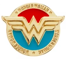 DC's Wonder Woman Logo Metal Enamel Round 1" Diameter Pin 