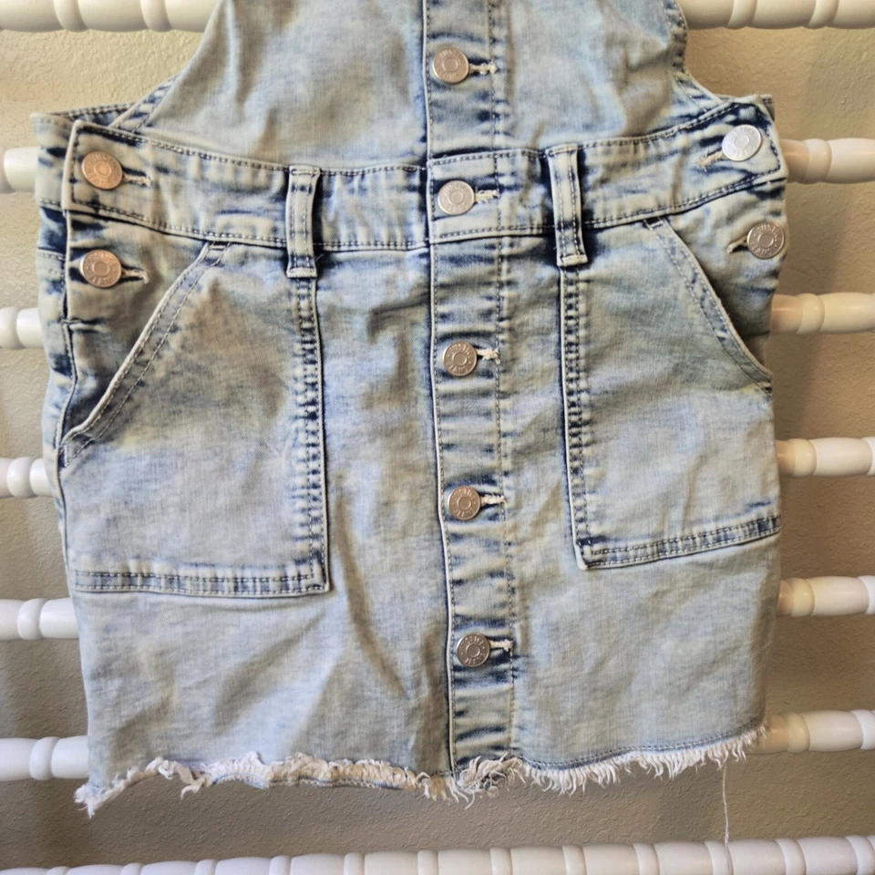 正义女孩 90 年代风格牛仔整体裙裙裤 10 码浅水洗 — 第 3/4 张图片