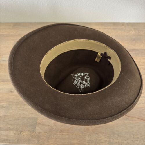 Vintage Eddie Bauer Brown 100% Wool Fedora Hat WPL 5923 Size Large Indiana Jones - Picture 6 of 8