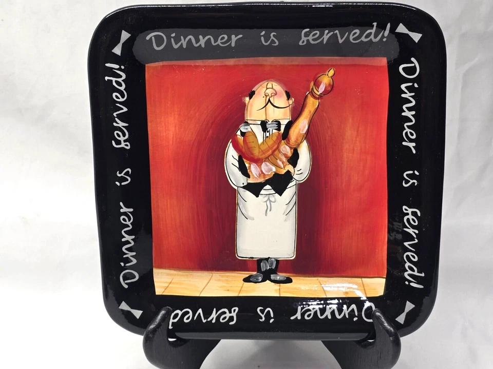 CERTIFIED INTERNATIONAL Dinner Is Served 8.5" Salad Plate - COMPLETE Set Of 4 - Image 3 of 4