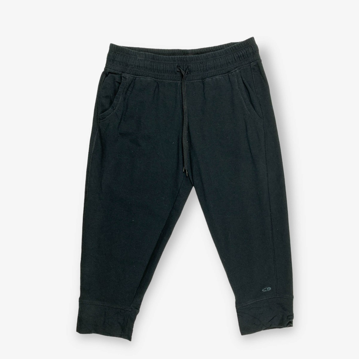 Vintage Champion Capri Jogging Bottoms Black Large