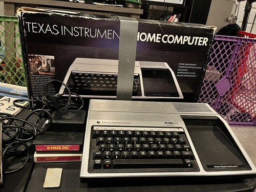 TEXAS INSTRUMENTS TI-99/4A BLACK SILVER home computer in box Working ...