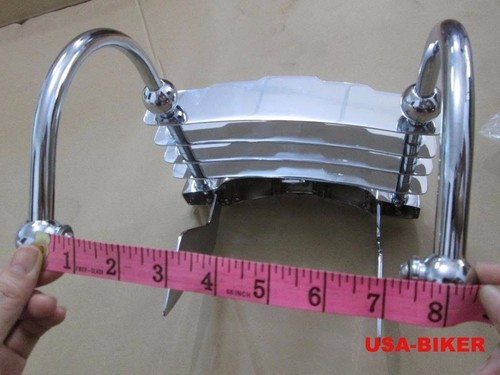 NICE HARLEY HERITAGE LUXURY SPRINGER FLSTS REAR BUMPER CHEESE GRATER CHROME - Picture 6 of 10