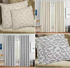 Luxury Thermal Blackout Curtains Eyelet Ring Top Ready Made Pair Curtain Panel*